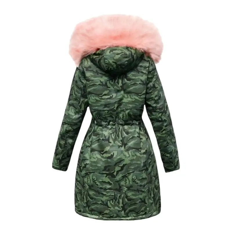 Doudoune militaire fausse fourrure femme Image