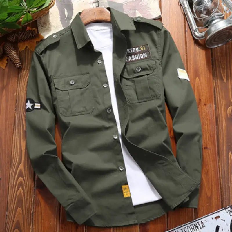 Pull vert militaire homme Image
